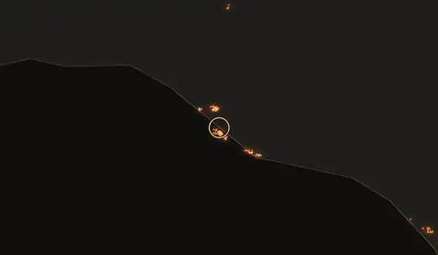 Fire near Bandar-e Kangān