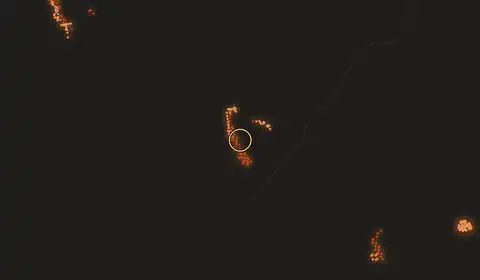 Mapa del incendio cerca de Ixiamas