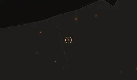 Mapa del incendio cerca de La Venta