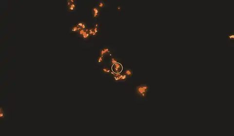 Mapa do fogo perto de Muquém do São Francisco