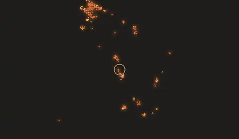 Mapa do fogo perto de Muquém do São Francisco