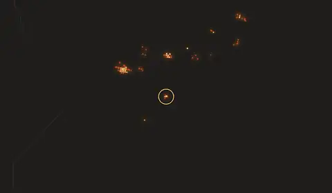 Mapa del incendio cerca de Santa Bárbara