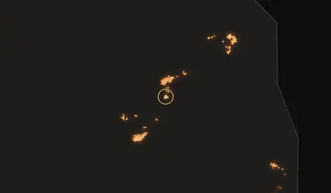 Fire near Simpang, Indonesia, 10 October 2026