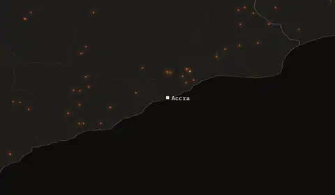 Wildfires near Accra