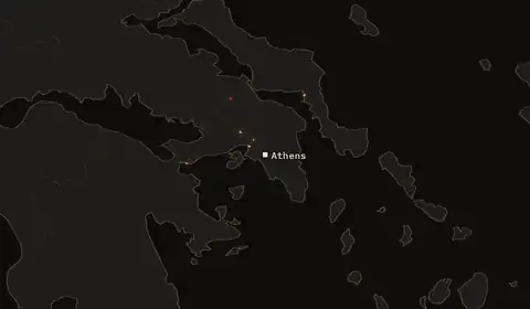 Wildfires near Athens