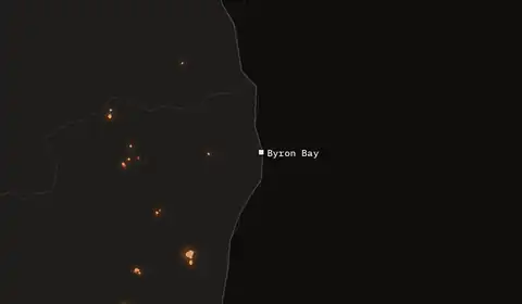 Wildfires near Byron Bay