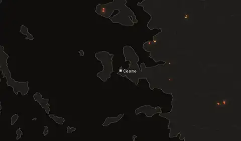 Wildfires near Cesme