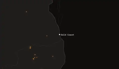 Wildfires near Gold Coast