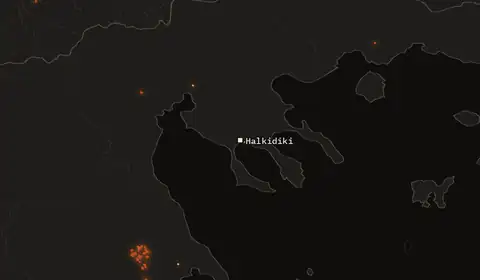 Wildfires near Halkidiki