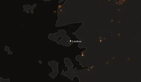 Wildfires near Lesbos