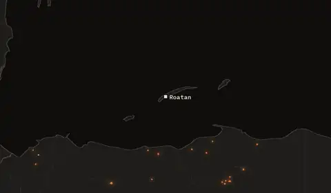 Wildfires near Roatan