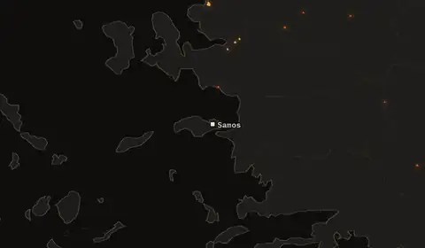 Wildfires near Samos