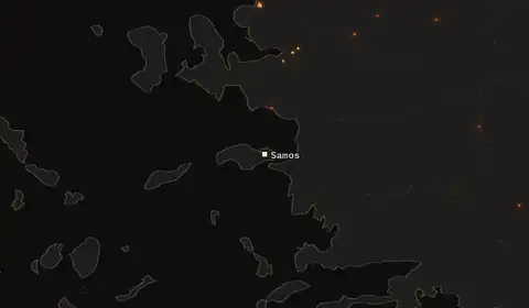 Wildfires near Samos