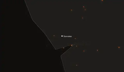 Wildfires near Sonoma
