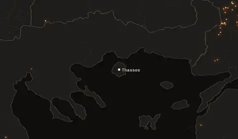 Wildfires near Thassos